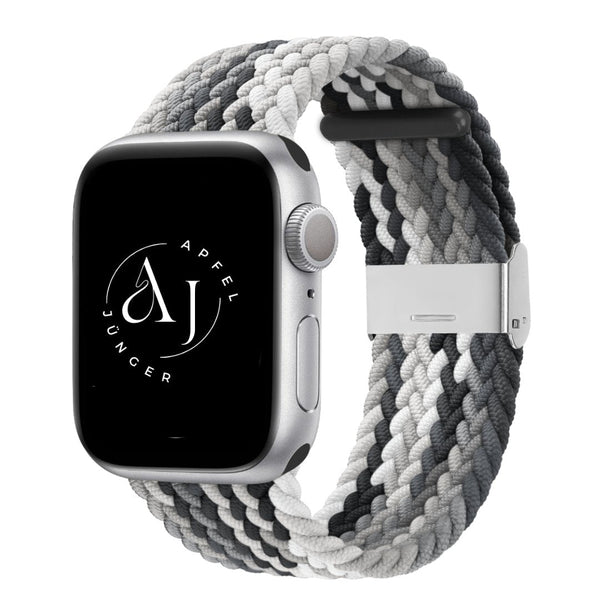 Apple Watch Nylonarmband Grau-Weiß